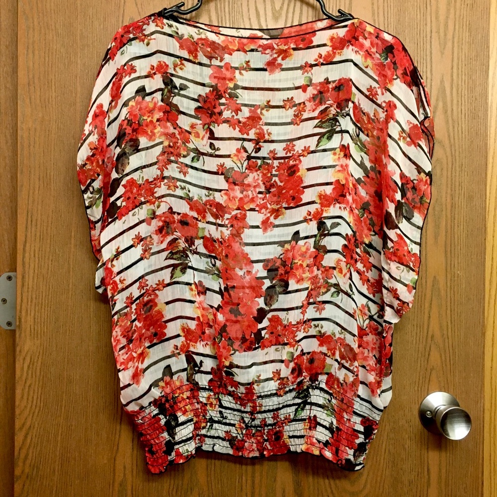 Sheer Floral Flowy Top
